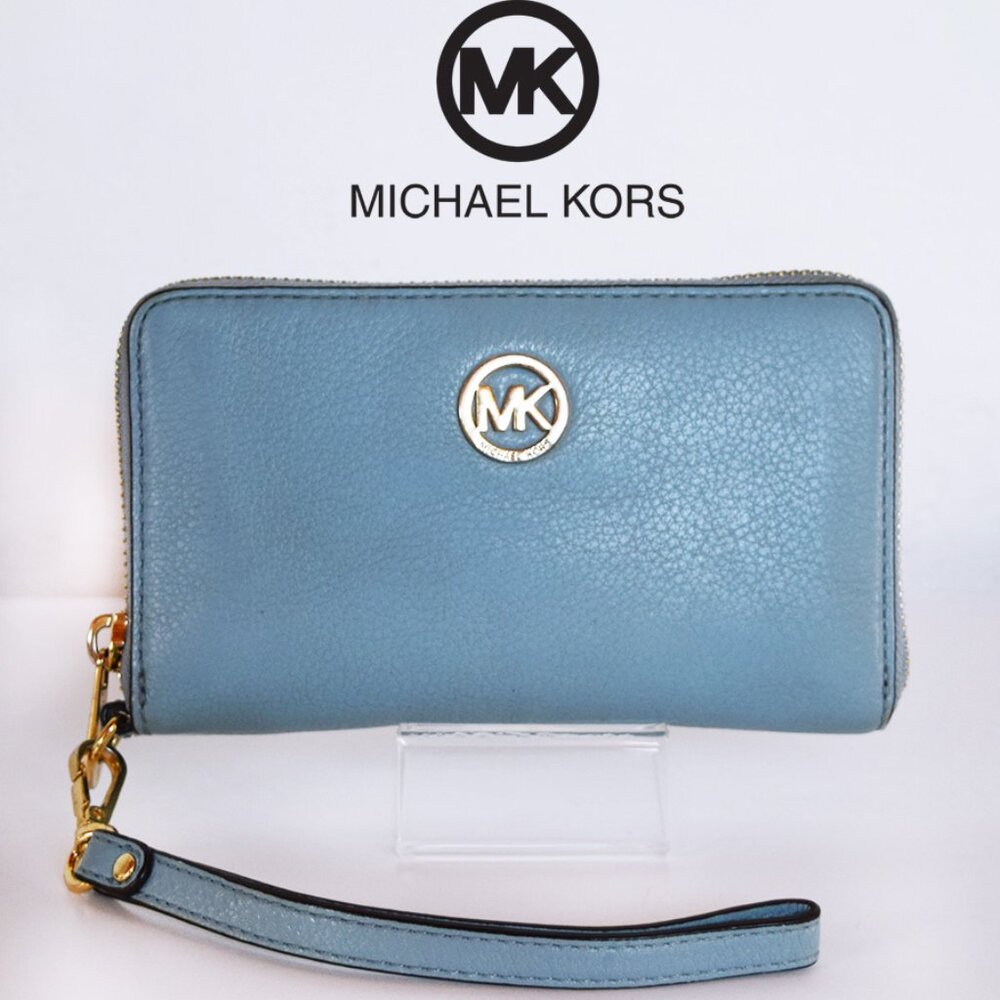 MICHAEL Michael Kors Leather Zip Around Wristlet Wallet